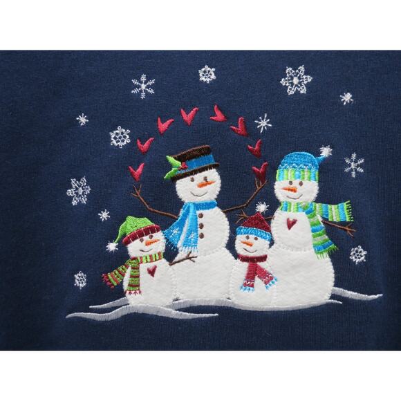 Lot of 5 Size M (one PL) Holiday Sweatshirts Christmas Snowman - Picture 12 of 16